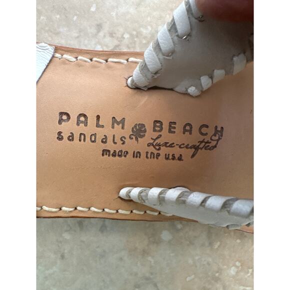 Palm Beach Sandals Women's Size 8 White Luxe-Crafted Leather Thong Flats - Picture 7 of 8